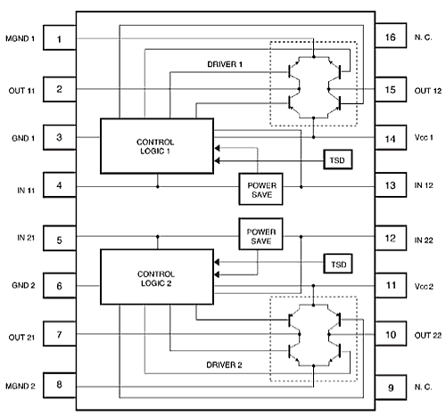 driver stepper motor 6845FS diagramma