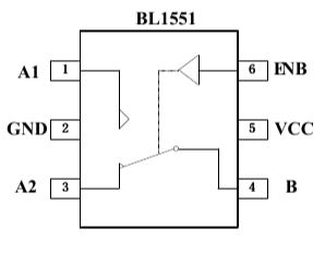 BL1551 Низковольтный аналоговый переключатель SPDT в 6-контактном разъеме SC70