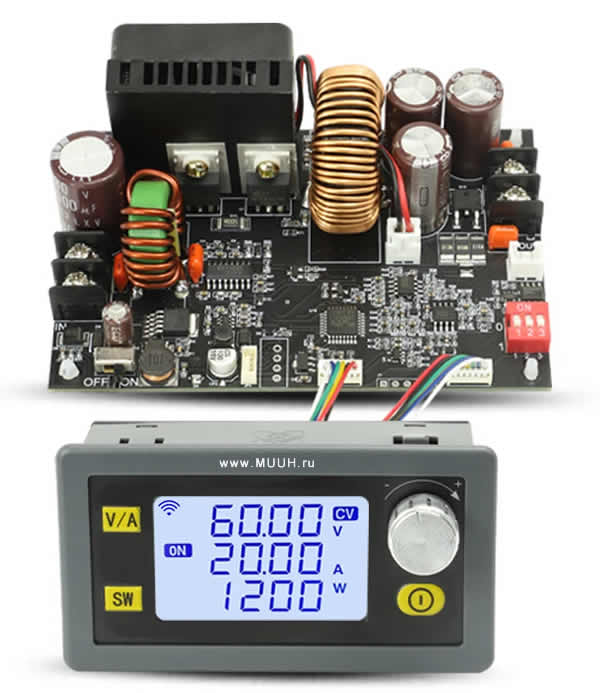 XY6020L регулятор мощности 20A, 1200 Вт, Модуль лабораторного блока питания Схема подключения