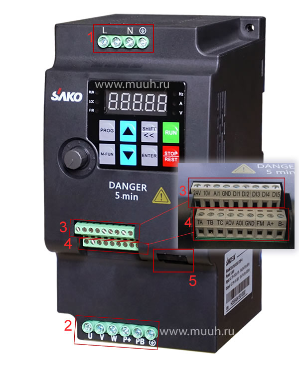 Преобразователь частоты SAKO SKI780-2D2-1 2,2 кВт, 220В выход 380В